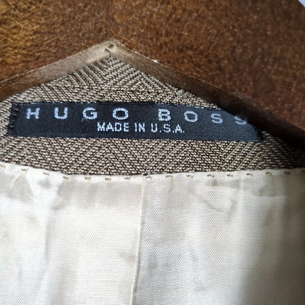 Hugo Boss Scorsese 44R 100% Wool 3 Button Blazer Brown Sport Coat Jacket USA